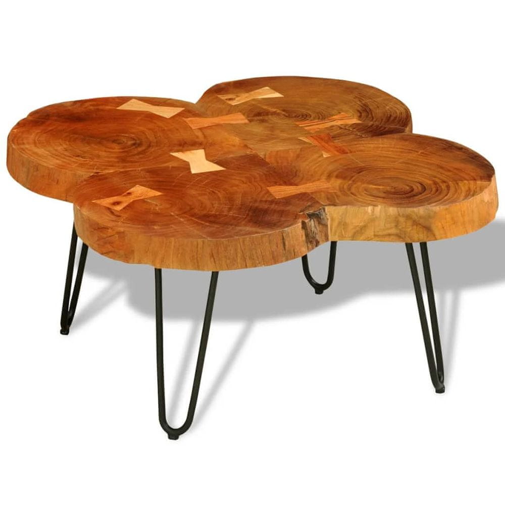 Vidaxl Konferenčný stolík 35 cm, 4 kmene, drevený masív sheesham